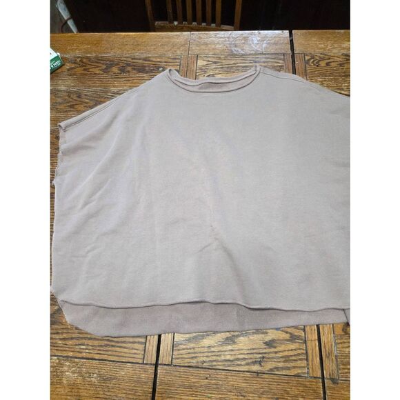 Frank & Eileen  Audrey Funnel Neck Capelet  In Beige One Size - Picture 2 of 5